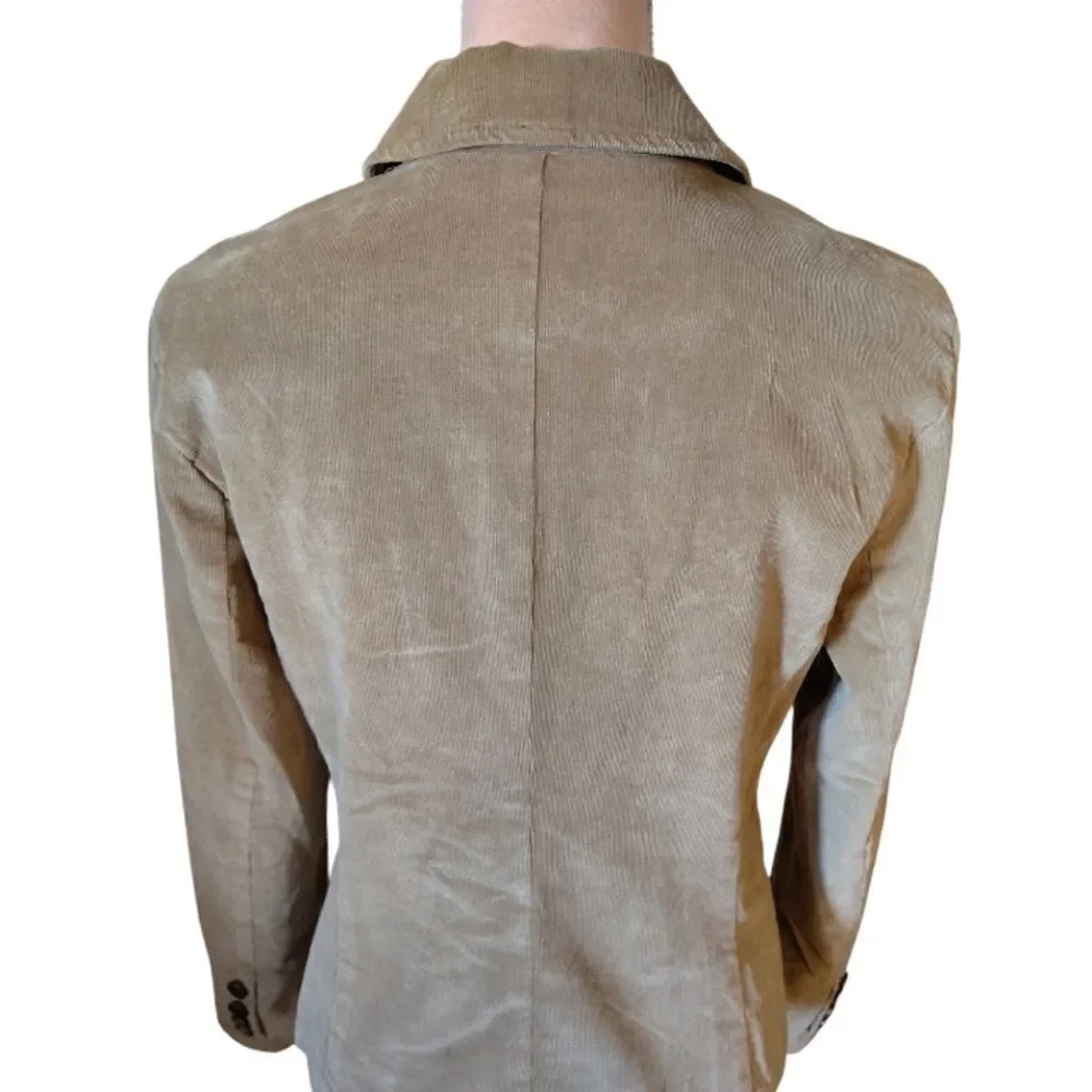 VTG Calvin Klein Beige Corduroy‎ Single Breasted Blazer Large *fits like Medium